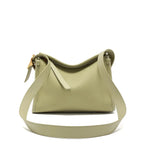 Sac besace femme en cuir grainé, sangle réglable, quatre coloris, vert clair