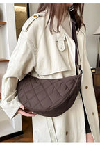 Grand sac besace femme en nylon matelassé, bandoulière réglable