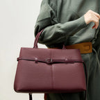 Sac cabas structuré femme, détail ceinture, quatre coloris