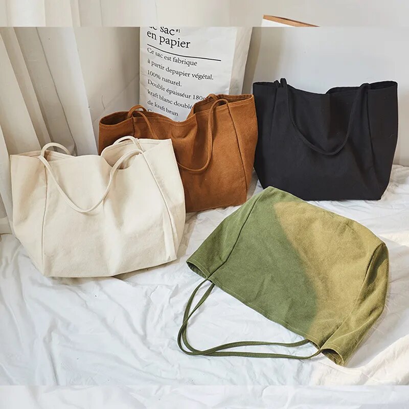 Grand sac cabas en tissu femme, pliable et lavable en machine