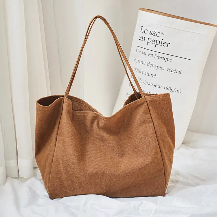 Grand sac cabas en tissu femme, pliable et lavable en machine