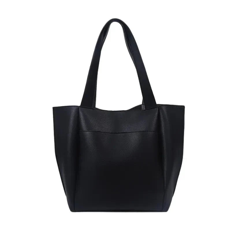 Sac cabas femme carré 31 x 31 cm, noir, marron ou kaki, noir