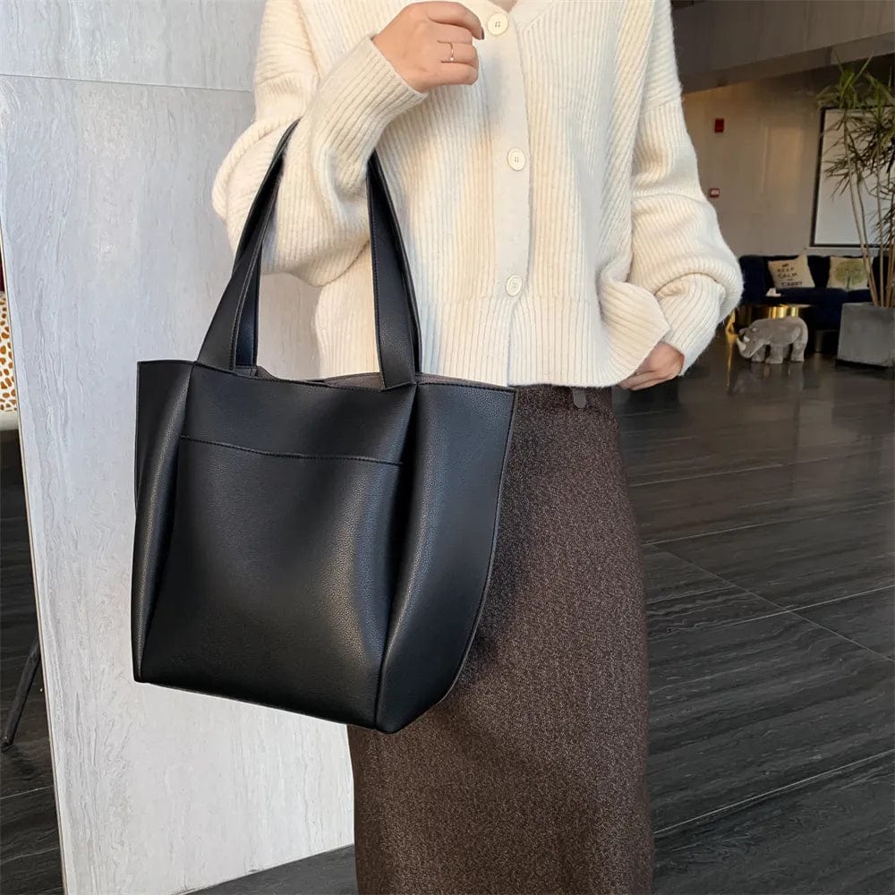 Sac cabas femme carré 31 x 31 cm, noir, marron ou kaki