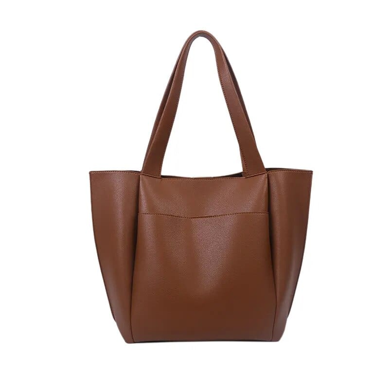 Sac cabas femme carré 31 x 31 cm, noir, marron ou kaki, marron