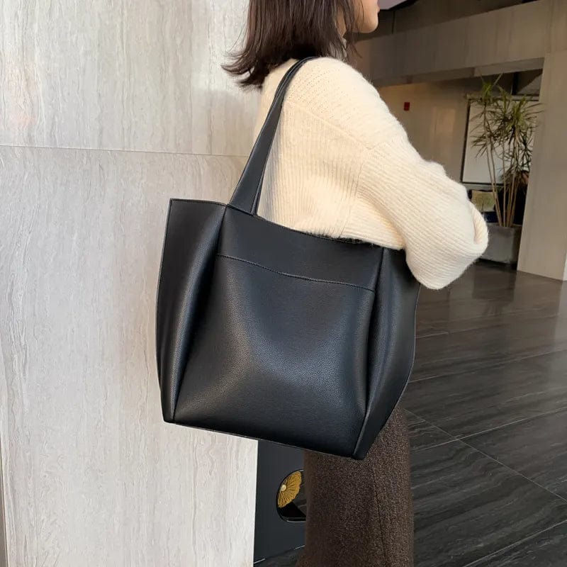 Sac cabas femme carré 31 x 31 cm, noir, marron ou kaki