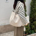 Grand sac cabas femme en similicuir, bandoulière réglable, beige
