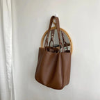 Grand sac cabas femme en similicuir, bandoulière réglable