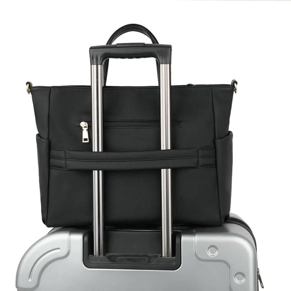 Sac cabas femme grand format, ordinateur 14 pouces, passe-trolley