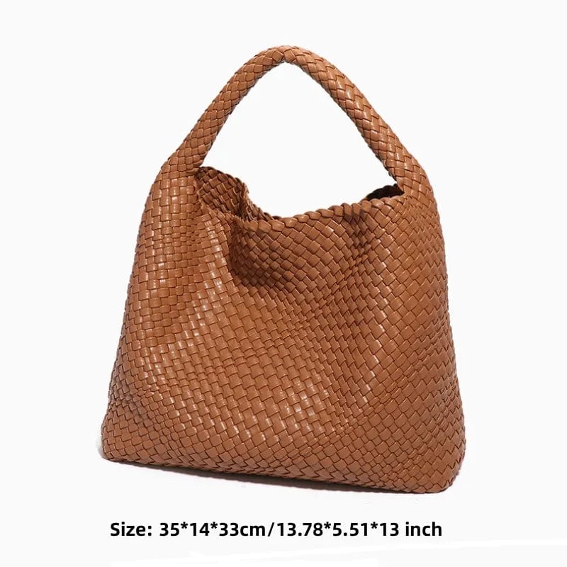 Sac cabas tressé femme avec pochette assortie, quatre coloris