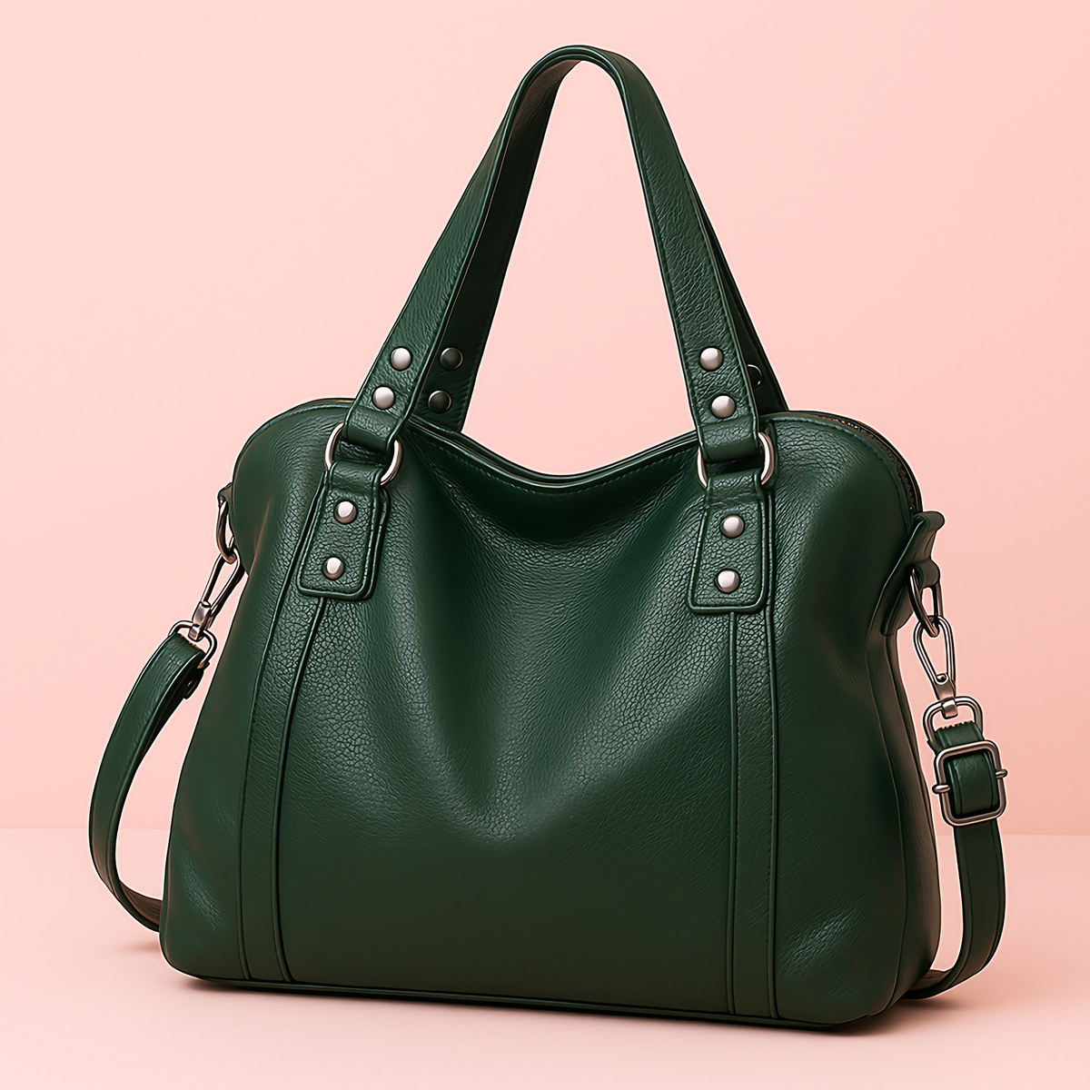 Sac cabas femme en similicuir souple, ordinateur 15,6 pouces, vert