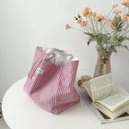 Sac cabas réversible femme, motif cerises et rayures