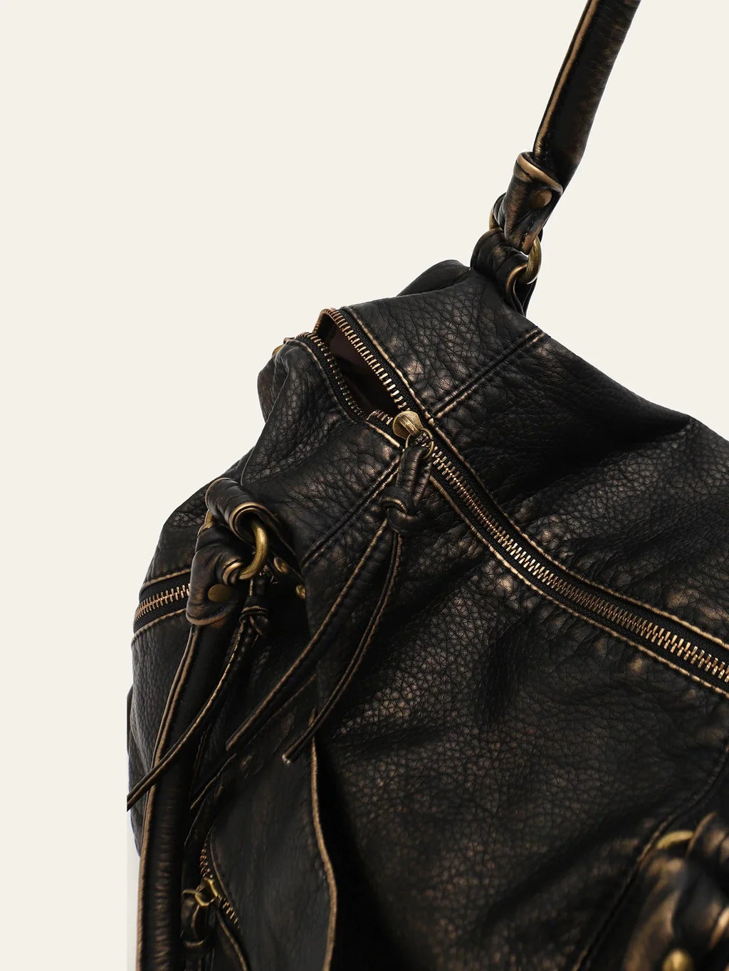Grand sac de cours femme en similicuir zippé, 36 x 26 x 15 cm