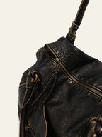 Grand sac de cours femme en similicuir zippé, 36 x 26 x 15 cm