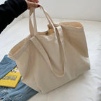 Sac de plage en toile blanc à inscription, lavable en machine