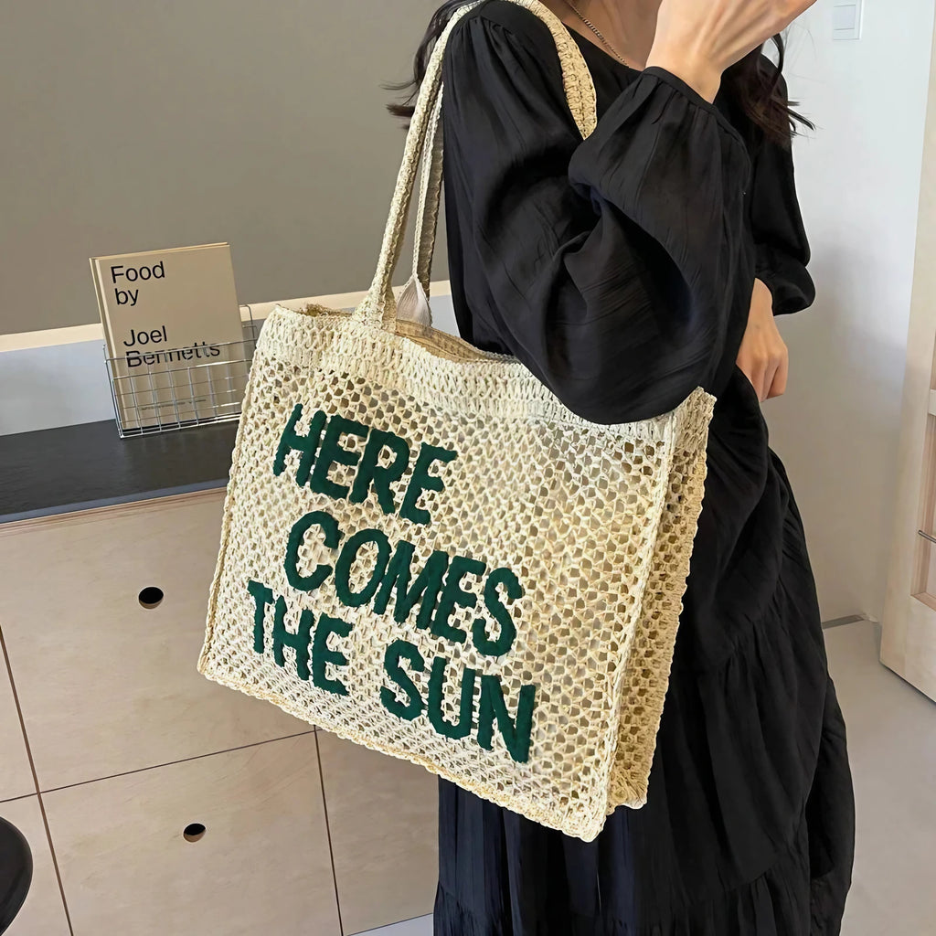 Grand sac de plage femme zippé et pliable, 40 x 32 x 10 cm