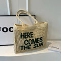 Grand sac de plage femme zippé et pliable, 40 x 32 x 10 cm, crème