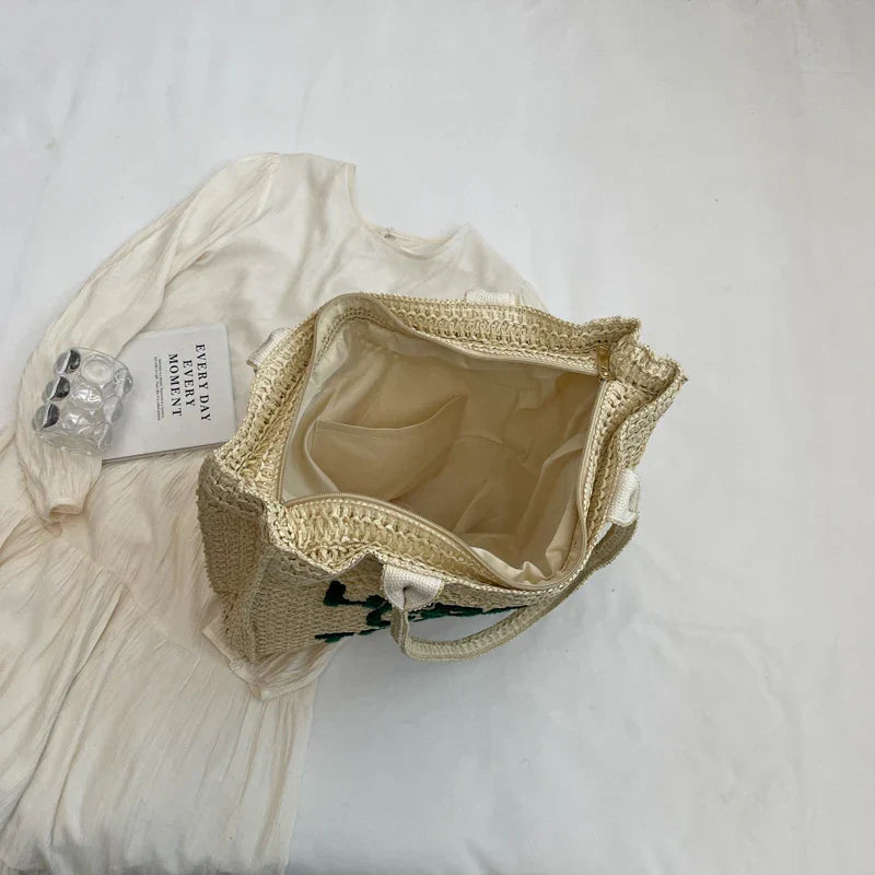 Grand sac de plage femme zippé et pliable, 40 x 32 x 10 cm