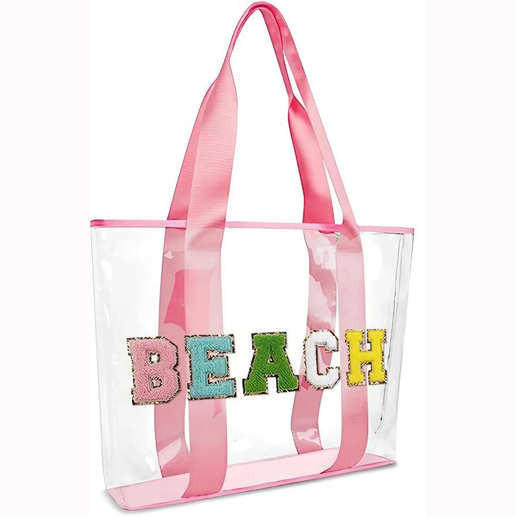 Sac de plage rose à inscription en éponge, quatre modèles, rose