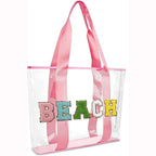 Sac de plage rose à inscription en éponge, quatre modèles, rose