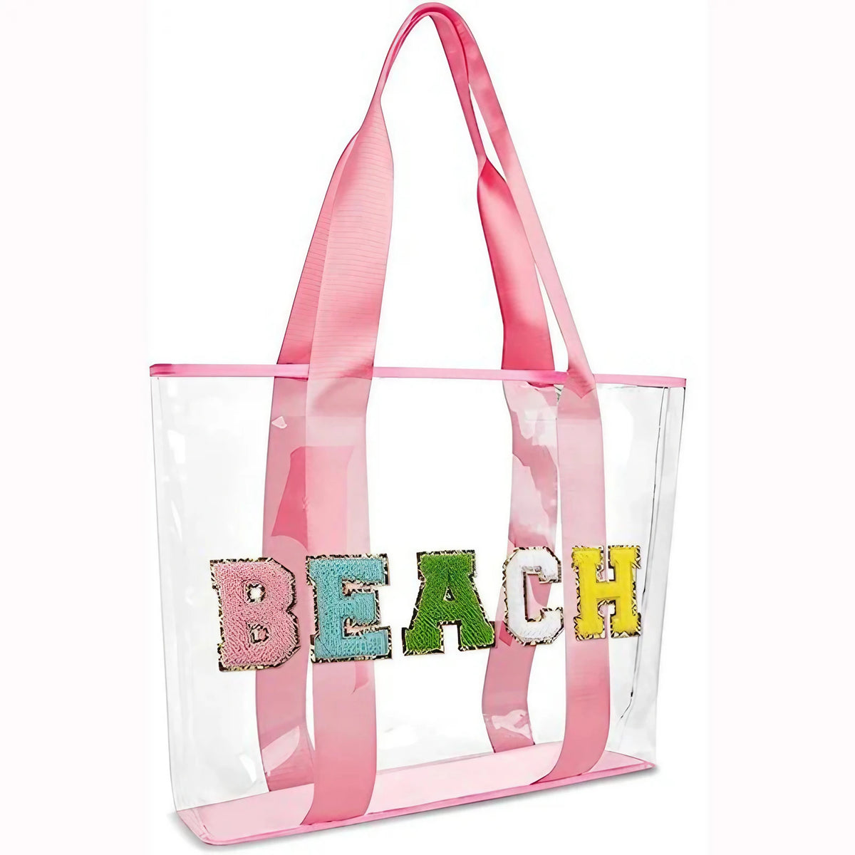 Sac de plage rose à inscription en éponge, quatre modèles, rose
