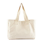 Sac de plage en tissu crème, grande capacité, lavable en machine