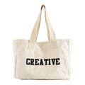 Sac de plage en tissu crème, grande capacité, lavable en machine, crème