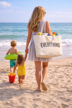 Grand sac de plage familial en toile, pliable, 44 x 41 cm