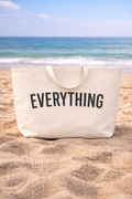 Grand sac de plage familial en toile, pliable, 44 x 41 cm, blanc