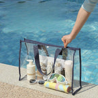 Sac de plage transparent imperméable, 44 x 32 cm, quatre coloris, bleu