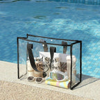 Sac de plage transparent imperméable, 44 x 32 cm, quatre coloris, noir