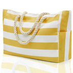 Grand sac de plage imperméable en polyester, 48 x 35 cm, jaune