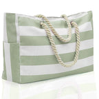 Grand sac de plage imperméable en polyester, 48 x 35 cm, vert clair