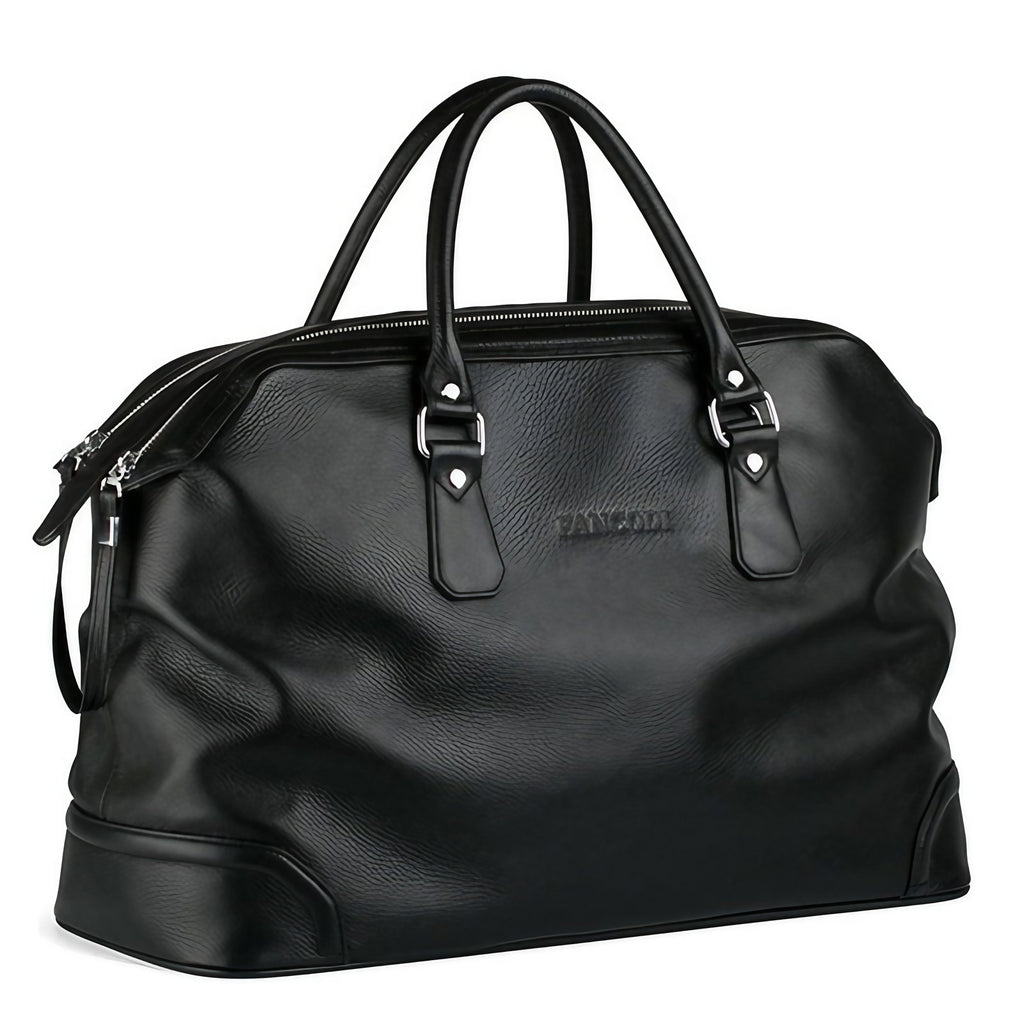 Sac de voyage femme en cuir noir, 46 x 31 x 21 cm, noir