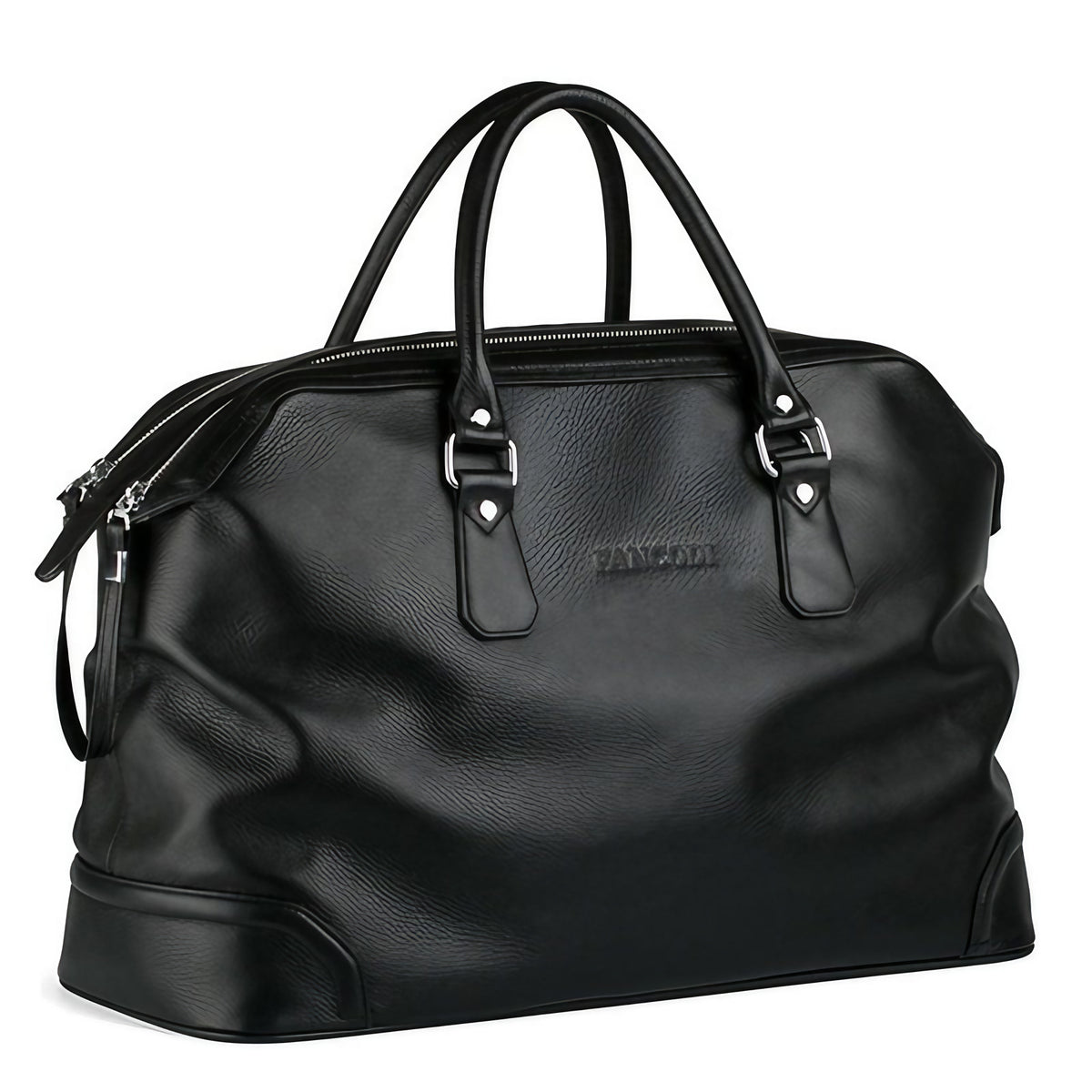 Sac de voyage femme en cuir noir, 46 x 31 x 21 cm, noir