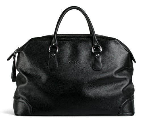Sac de voyage femme en cuir noir, 46 x 31 x 21 cm
