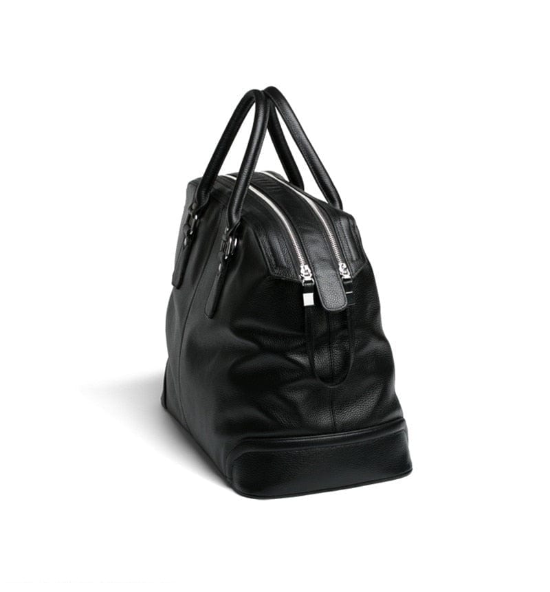 Sac de voyage femme en cuir noir, 46 x 31 x 21 cm