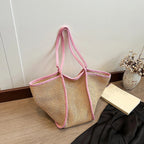 Grand sac de plage femme pliable, forme évasée, trois coloris, rose