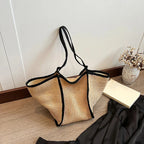 Grand sac de plage femme pliable, forme évasée, trois coloris, noir