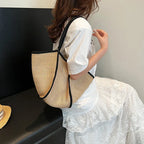Grand sac de plage femme pliable, forme évasée, trois coloris