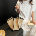 Grand sac de plage femme pliable, forme évasée, trois coloris