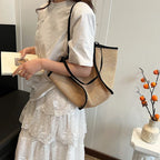 Grand sac de plage femme pliable, forme évasée, trois coloris