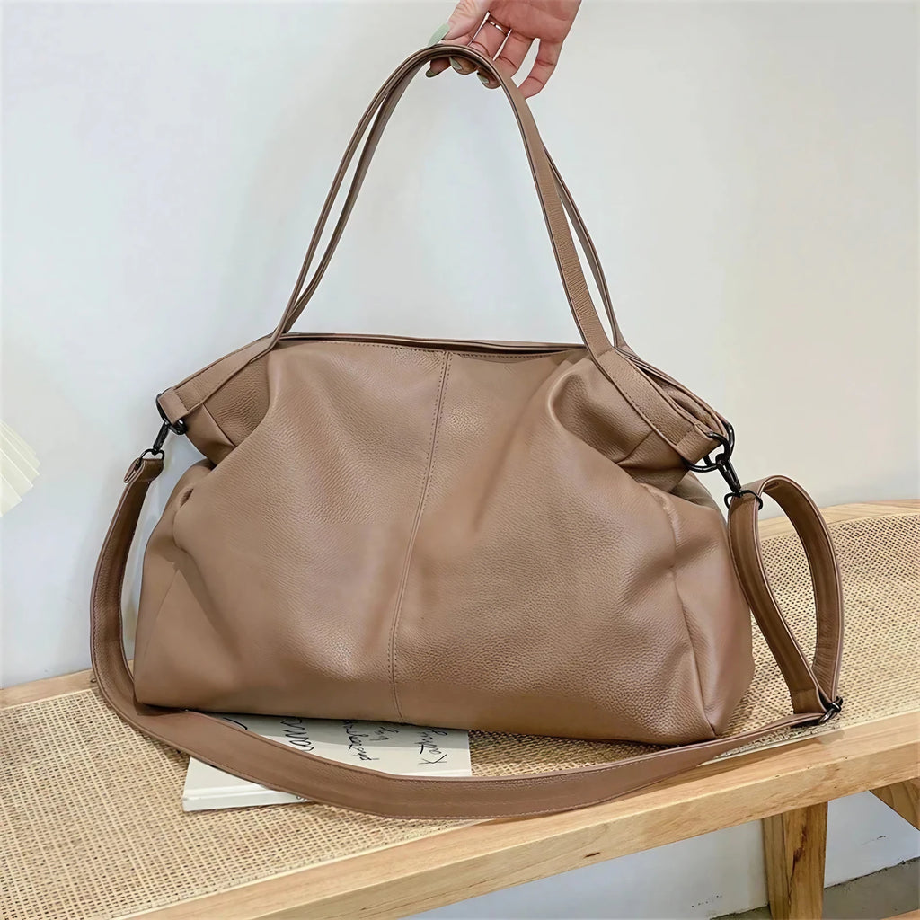 Grand sac hobo femme beige, bandoulière amovible et réglable, beige