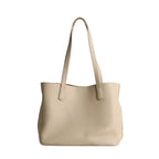Sac cabas femme en cuir grainé, 28 x 22 cm, abricot ou beige, abricot