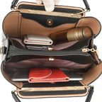 Grand sac à main femme en cuir souple, finitions dorées