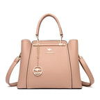Grand sac à main femme en cuir souple, finitions dorées, rose