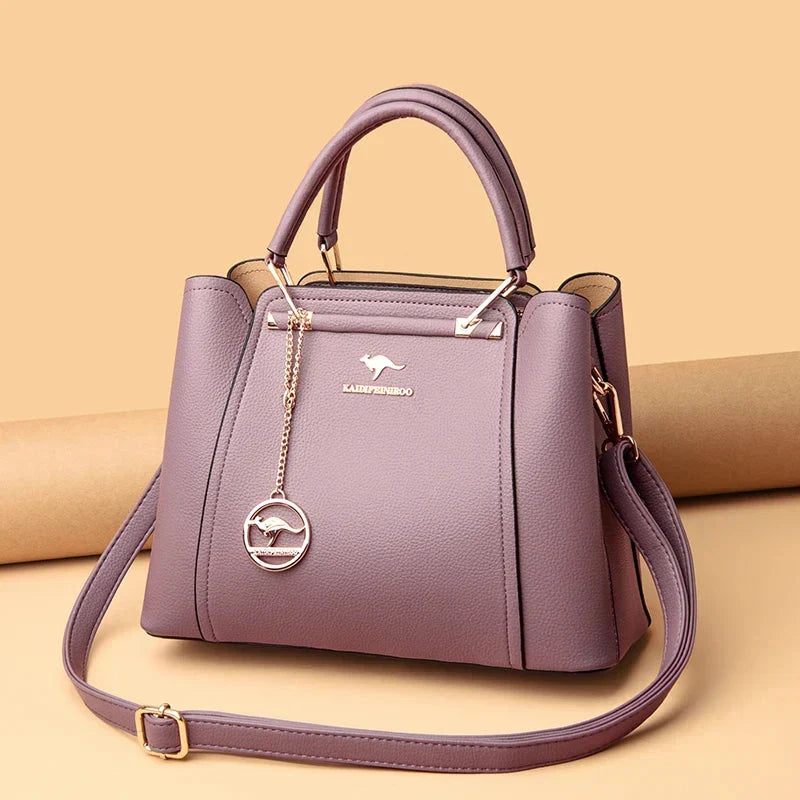 Grand sac à main femme en cuir souple, finitions dorées