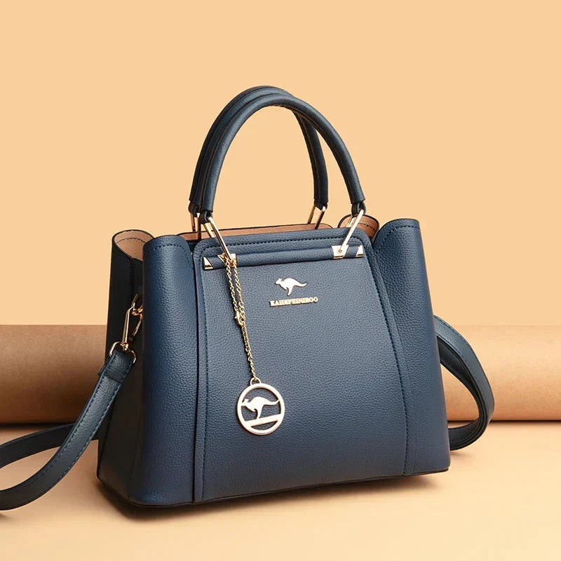 Grand sac à main femme en cuir souple, finitions dorées