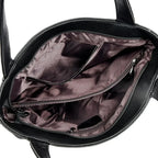 Grand sac à main femme noir, fourre-tout zippé, 30 x 26 x 12 cm