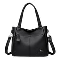 Grand sac à main femme noir, fourre-tout zippé, 30 x 26 x 12 cm, noir