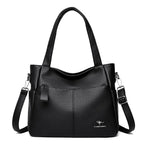 Grand sac à main femme noir, fourre-tout zippé, 30 x 26 x 12 cm, noir